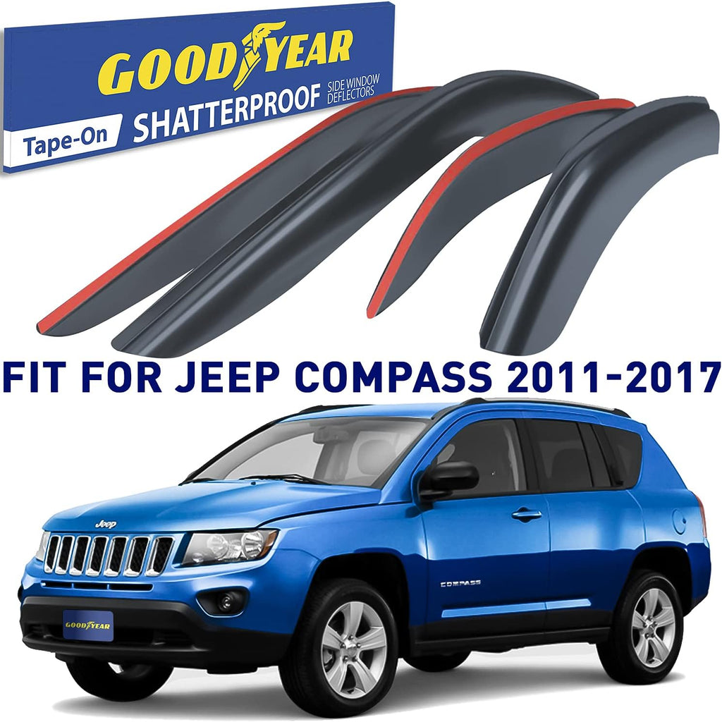 Shatterproof Tape-on Window Deflectors 4 pcs N428530
