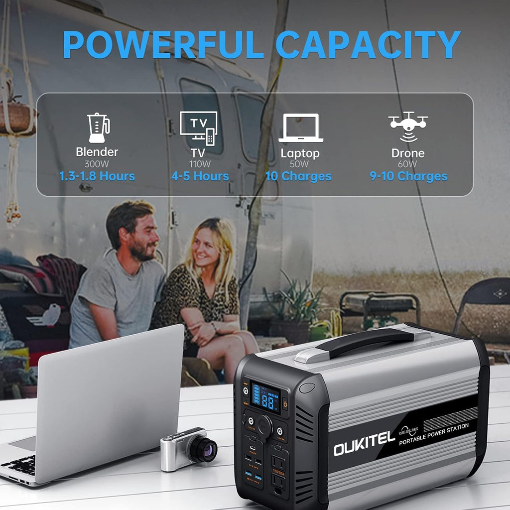 614Wh LiFePO4 Power Station with PD 60W USB-C, 110V Pure Sine Wave AC Outlets U6741