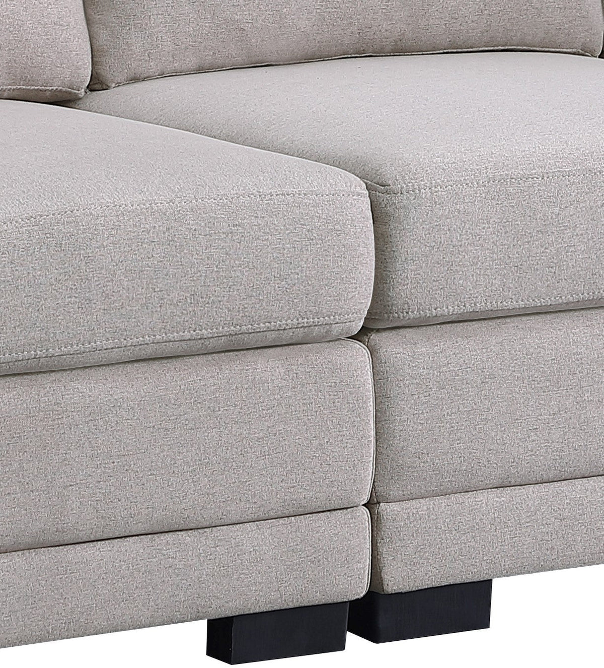 Light Gray Linen Reversible Sectional Sofa with 2 Ottomans B4645