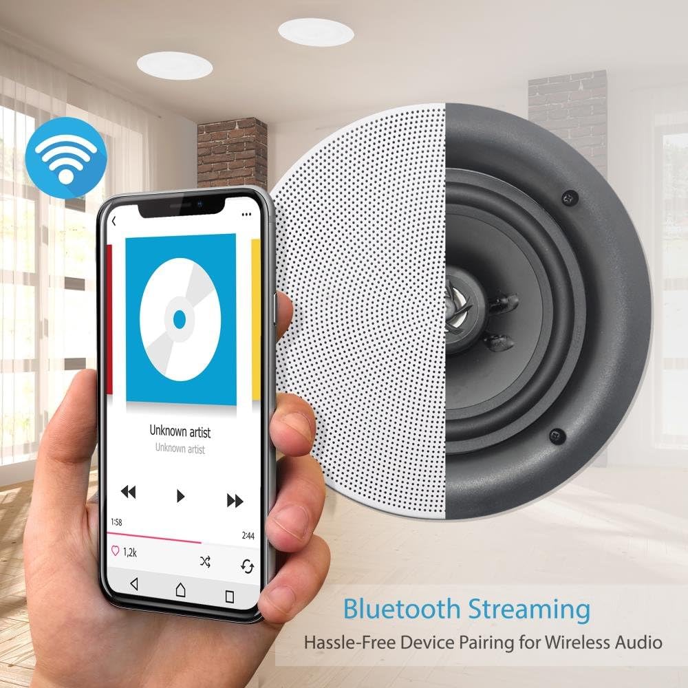 8” 4 Bluetooth 2-Way In-wall In-ceiling Speaker System with Polypropylene Cone & Tweeter U163062