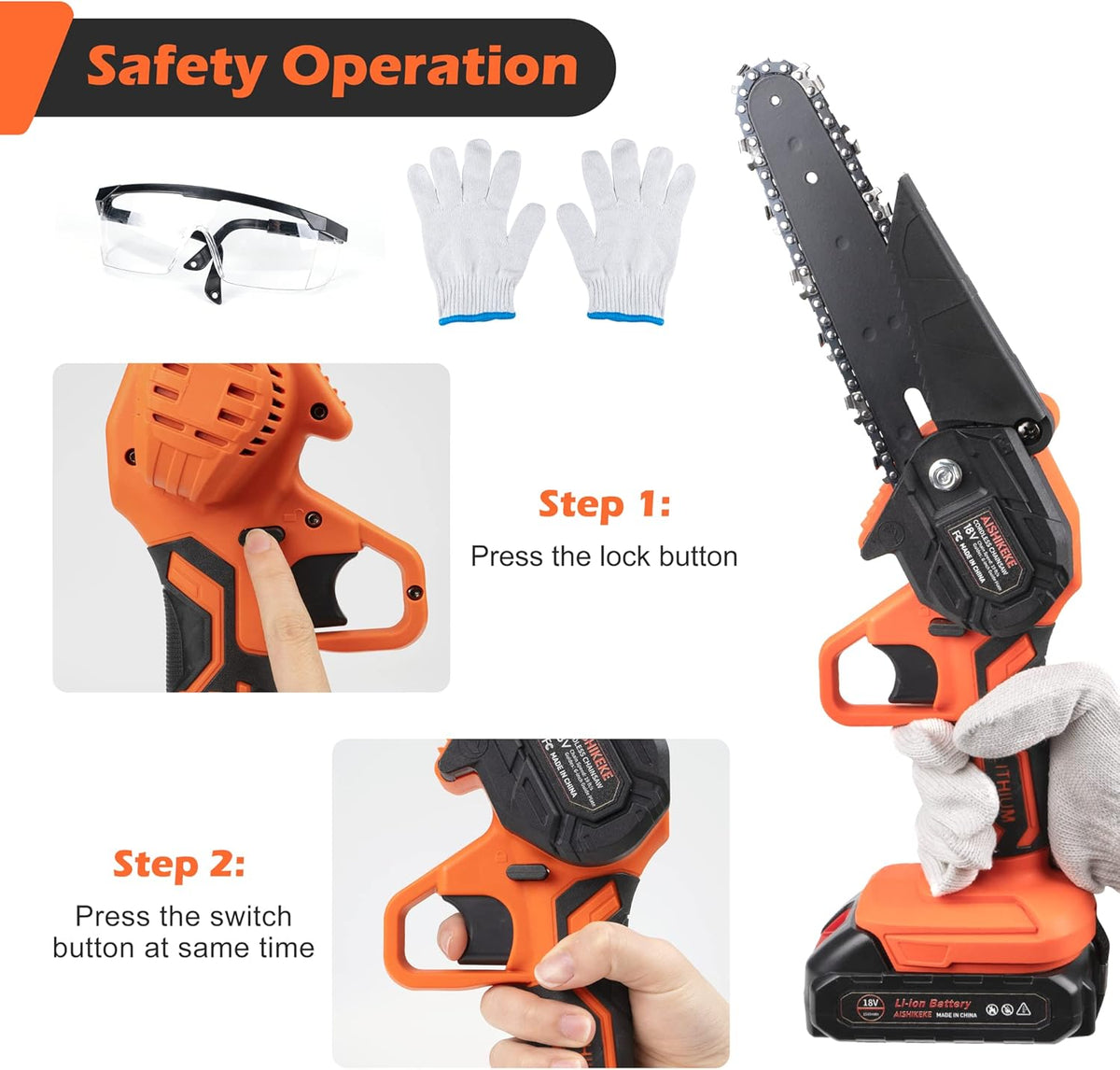 Mini Chainsaw 6 Inch Cordless with 2 Rechargeable Battery Q461225