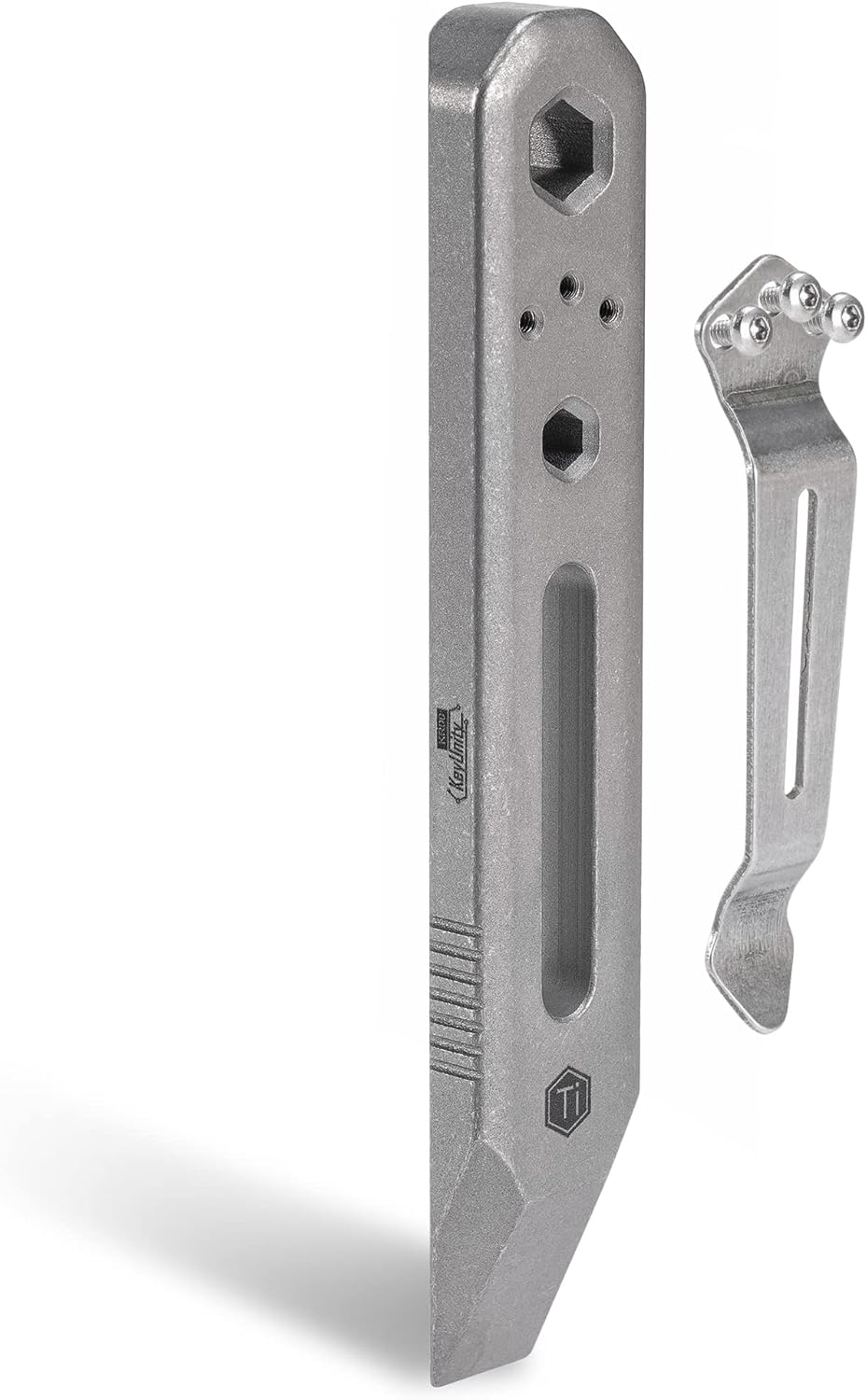 Titanium EDC Pry Bar Multi Tool with Screw Bit Driver & Pocket Clip Pack of 2 L955737