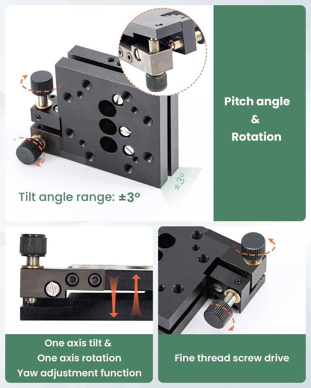 2.6 inches 2-axis Manual Angle Tilt Table V19853