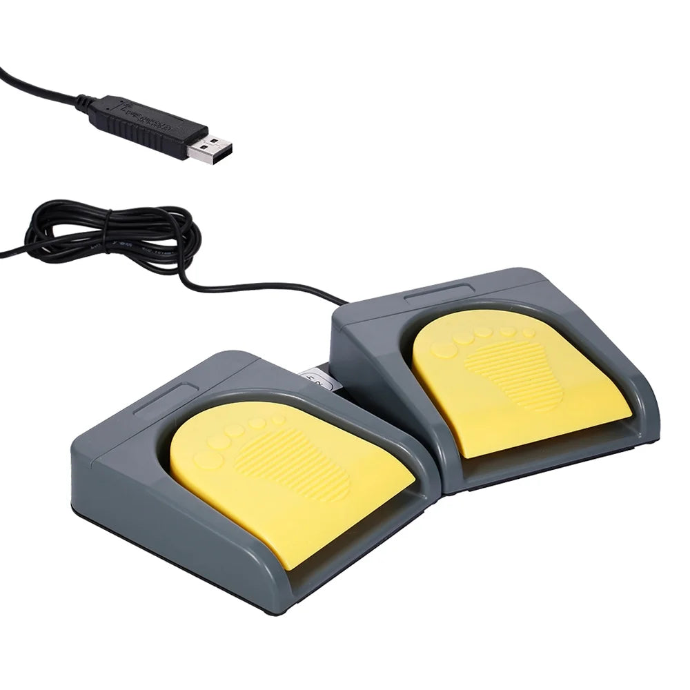 Grey USB Keyboard with Yellow String Pedal M63546