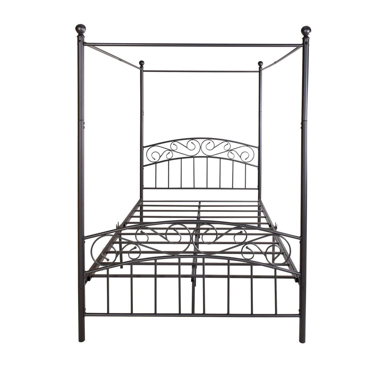 Full Size Metal Canopy Bed Frame Black J546