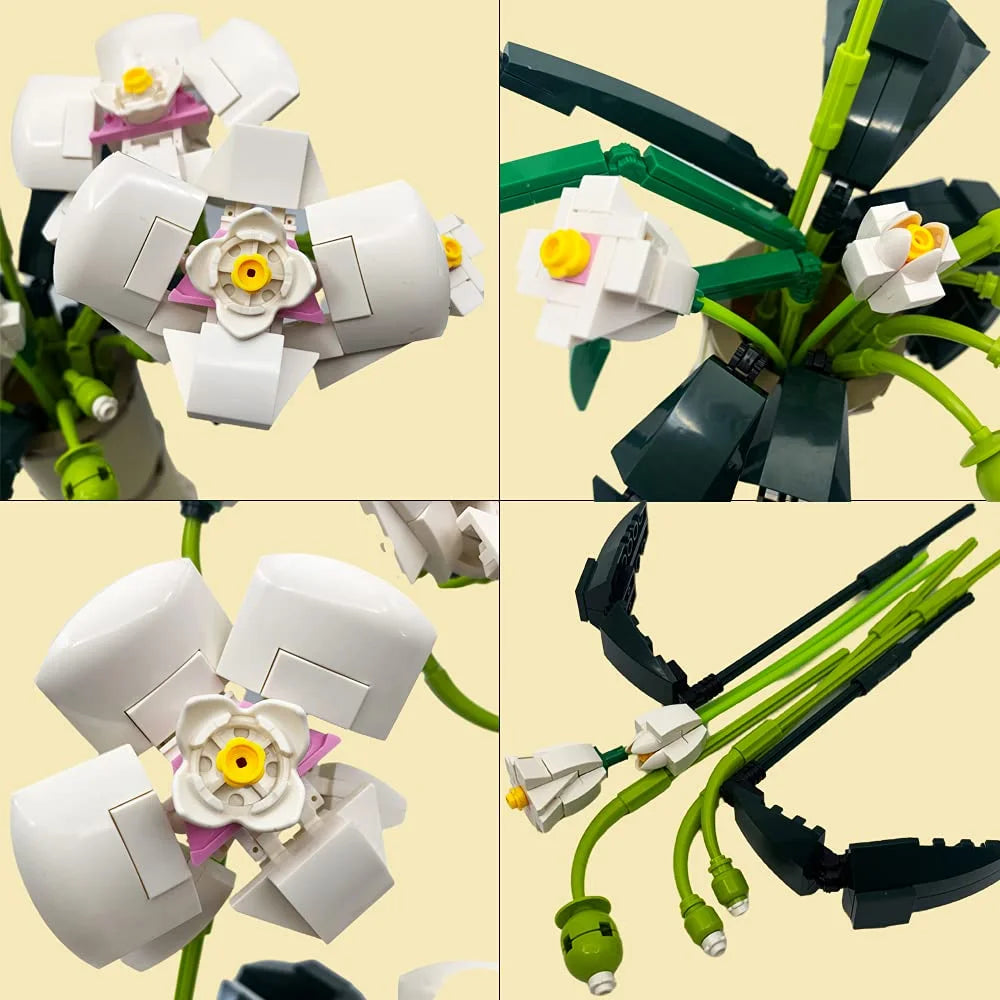 White Orchid Flower Bonsai Building Block Set G7597