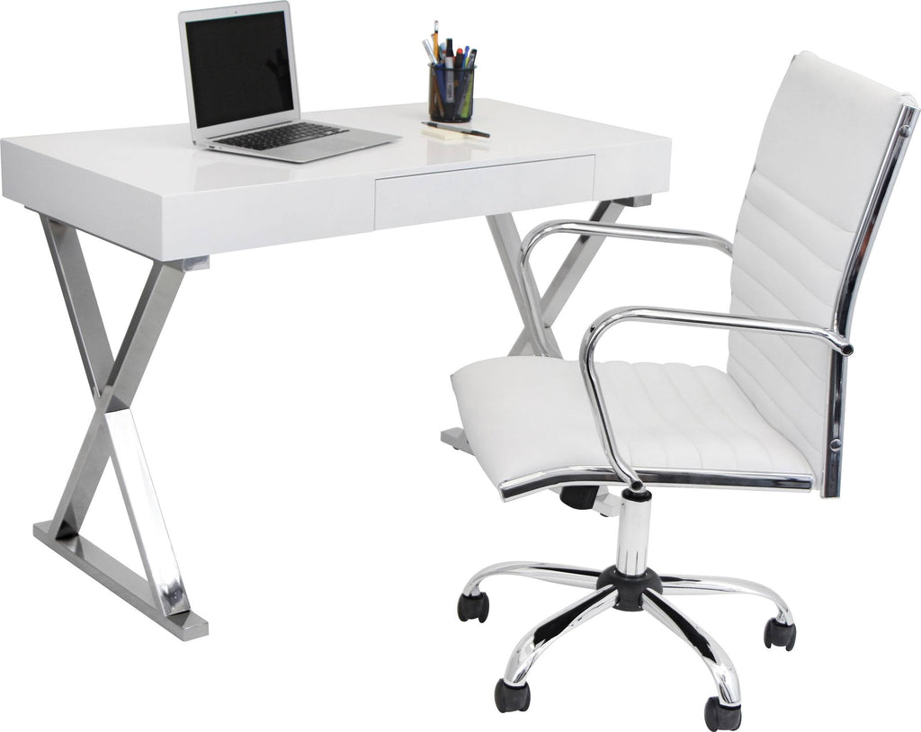 White Luster Desk V150