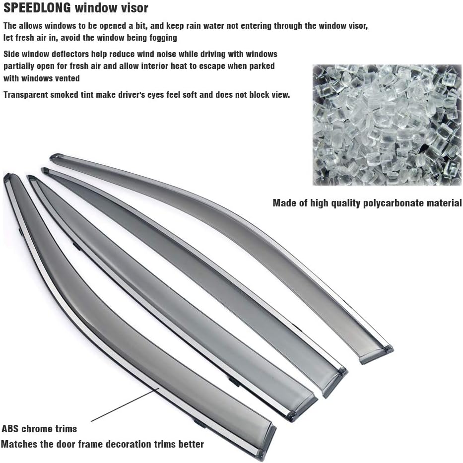 Car Window Visor Vent Shade Deflector Sun/Rain/Fog Guards S84574