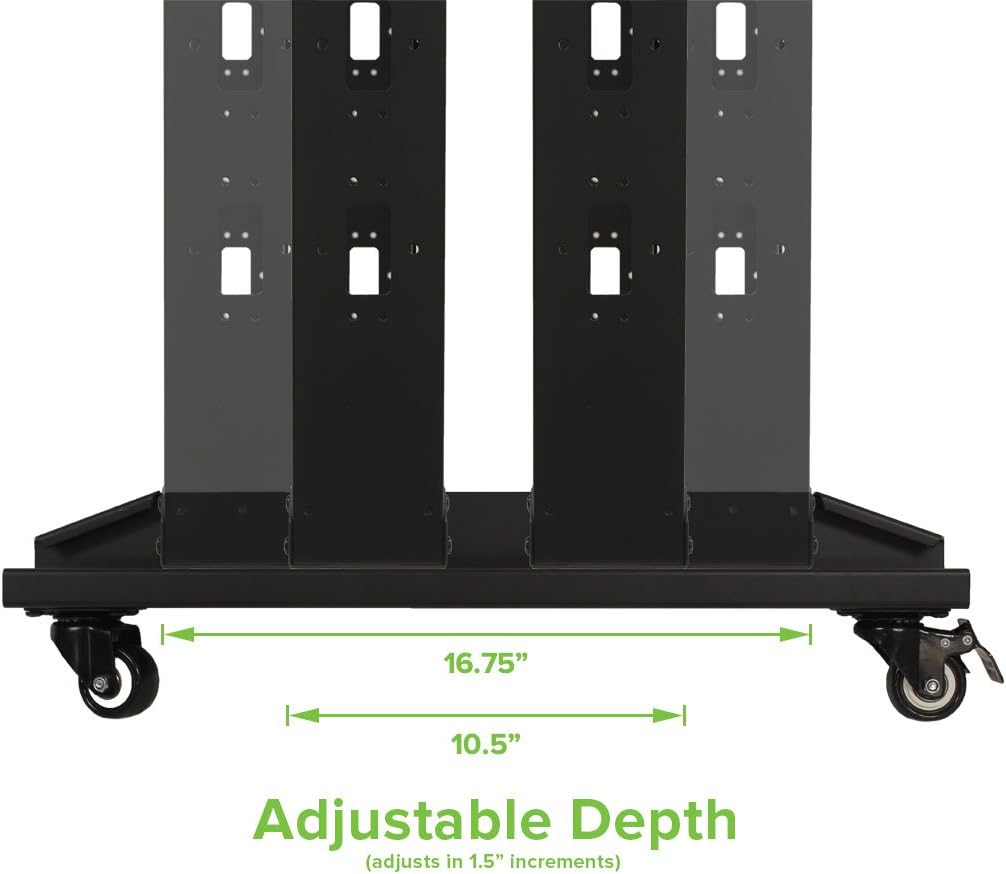 22U 4-Post Open Frame Server Rack with Casters F9657