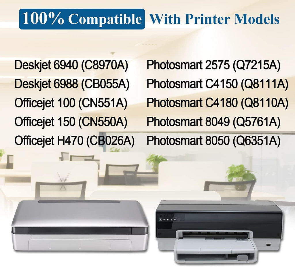 6 Pack Remanufactured Ink Cartridge for HP Photosmart 2575 Printer (4 Black + 2 Tri-Color) I496
