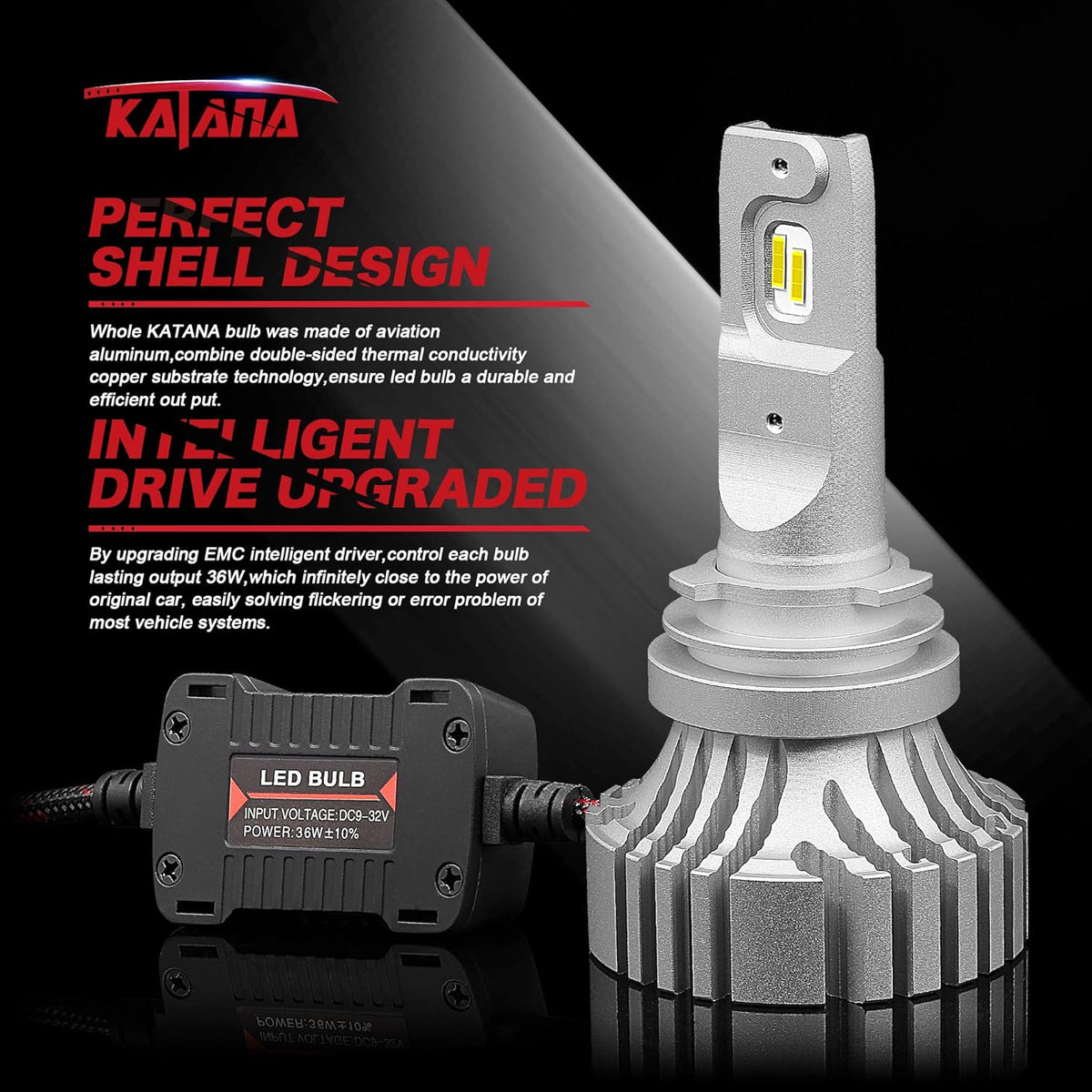 12000LM 72W 6500K LED Bulbs Conversion Kit, Pack of 2 W80225