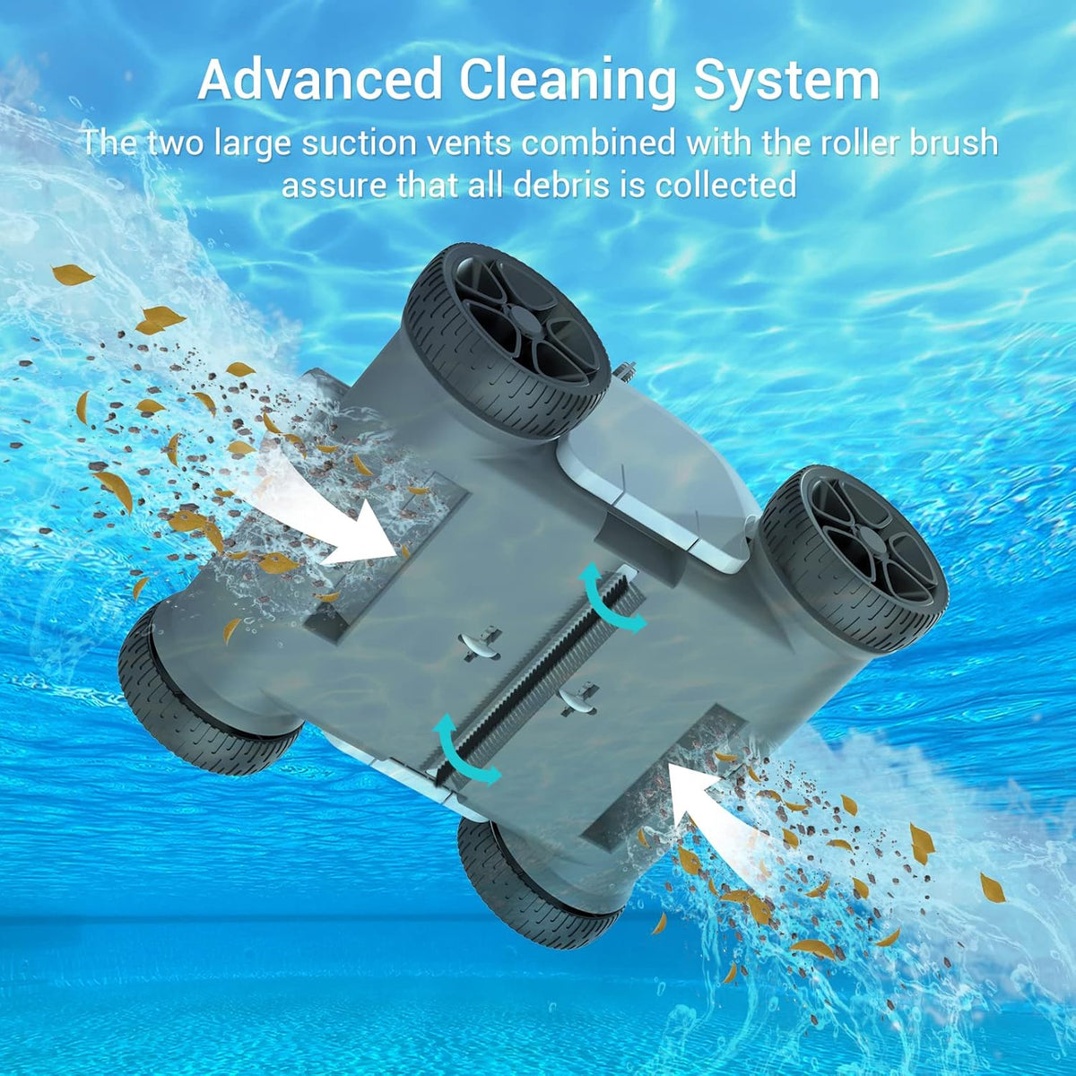 Cordless Robotic Pool Cleaner with Dual-Drive Motors B34445