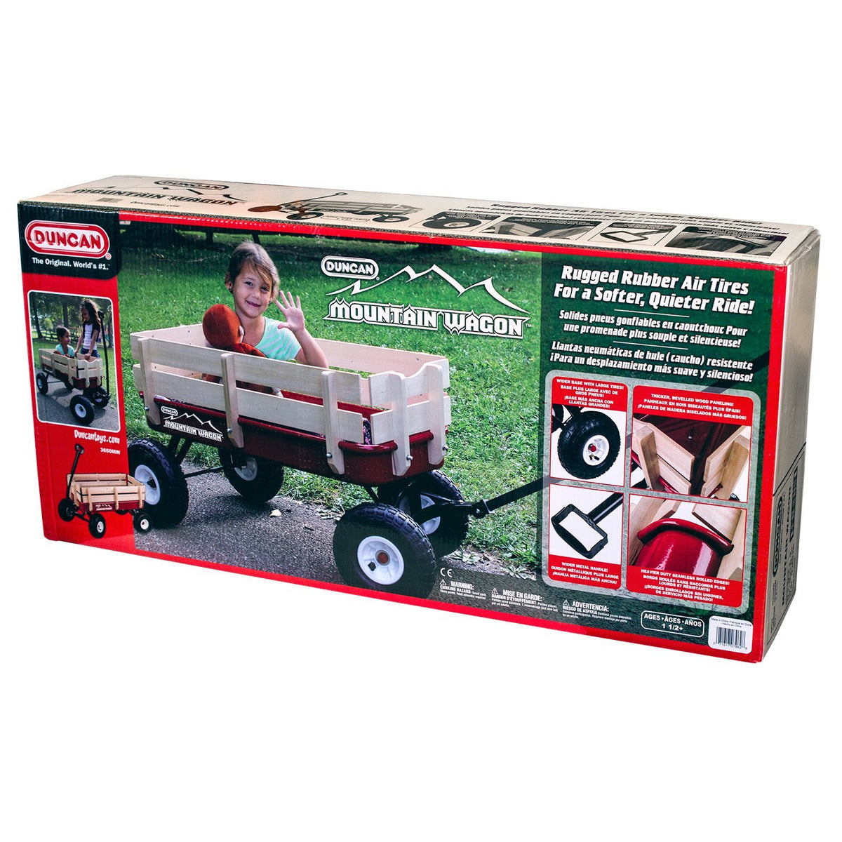 Mountain Wagon with Wooden Panels, All Terrain Tires, Wide Grip Handle I392