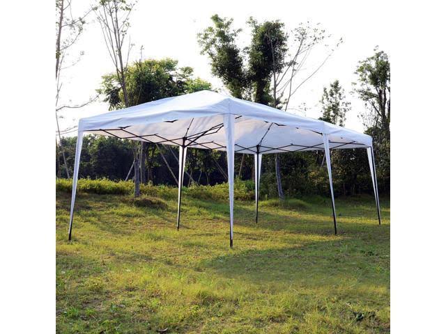 10x20 ft Pop Up Canopy Tent Gazebo with Sides - White W2345