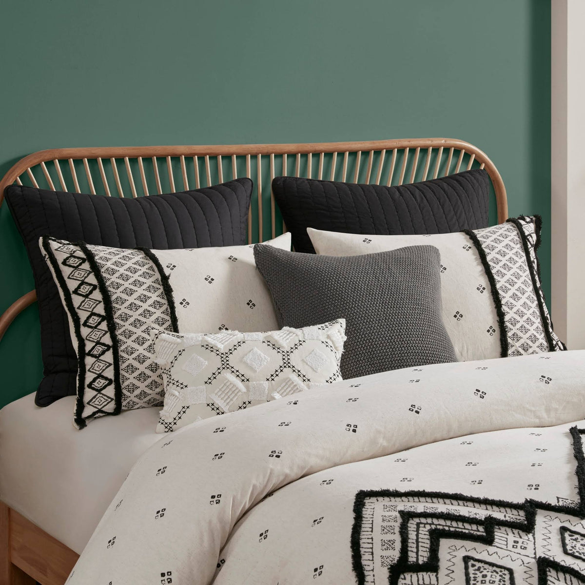 King Flax and Cotton Blended Duvet Cover Set N693743
