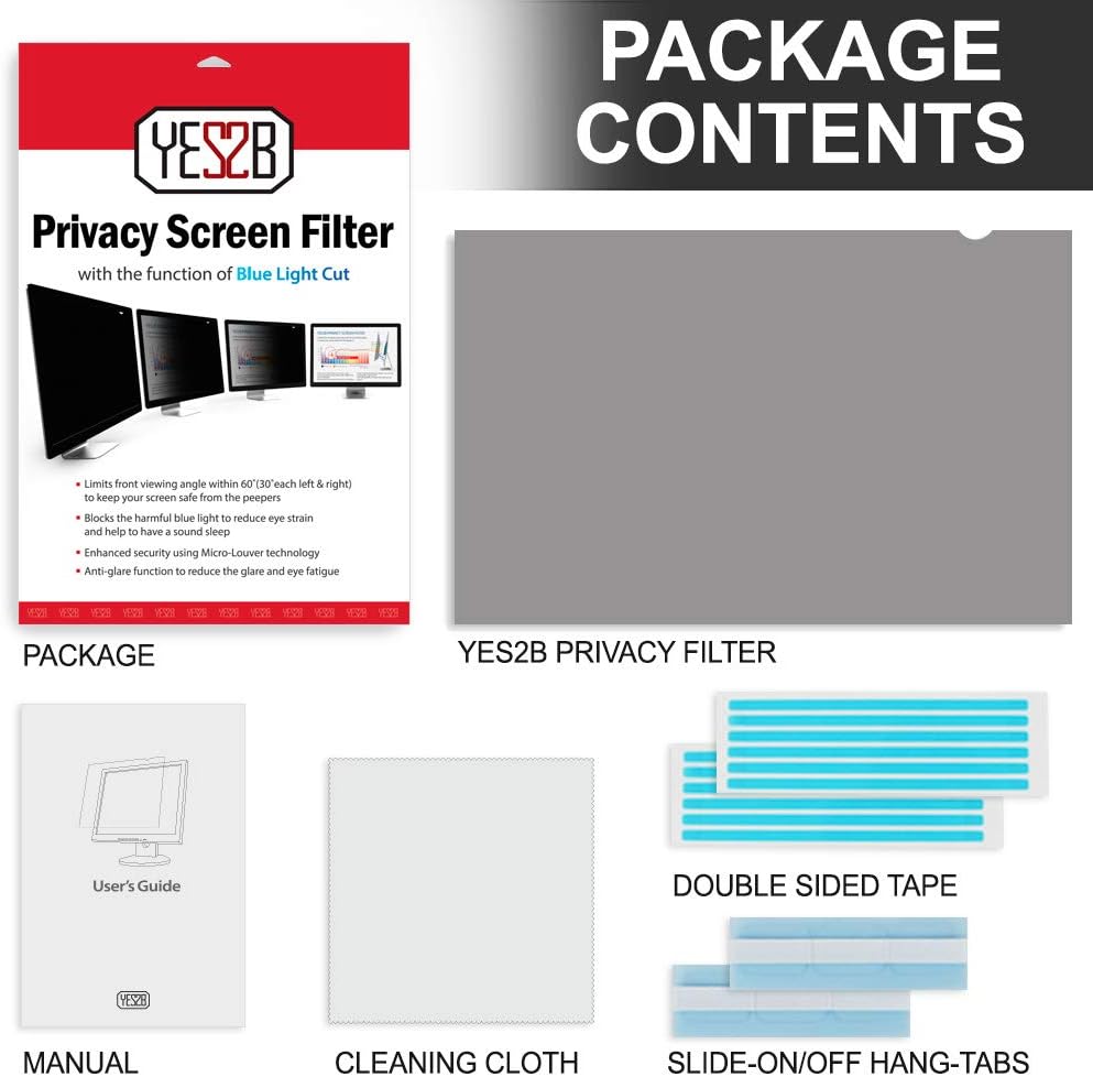 19 Inch Monitor Privacy Screen Filter for 16:10 Widescreen Display, Pack of 2 Z603683