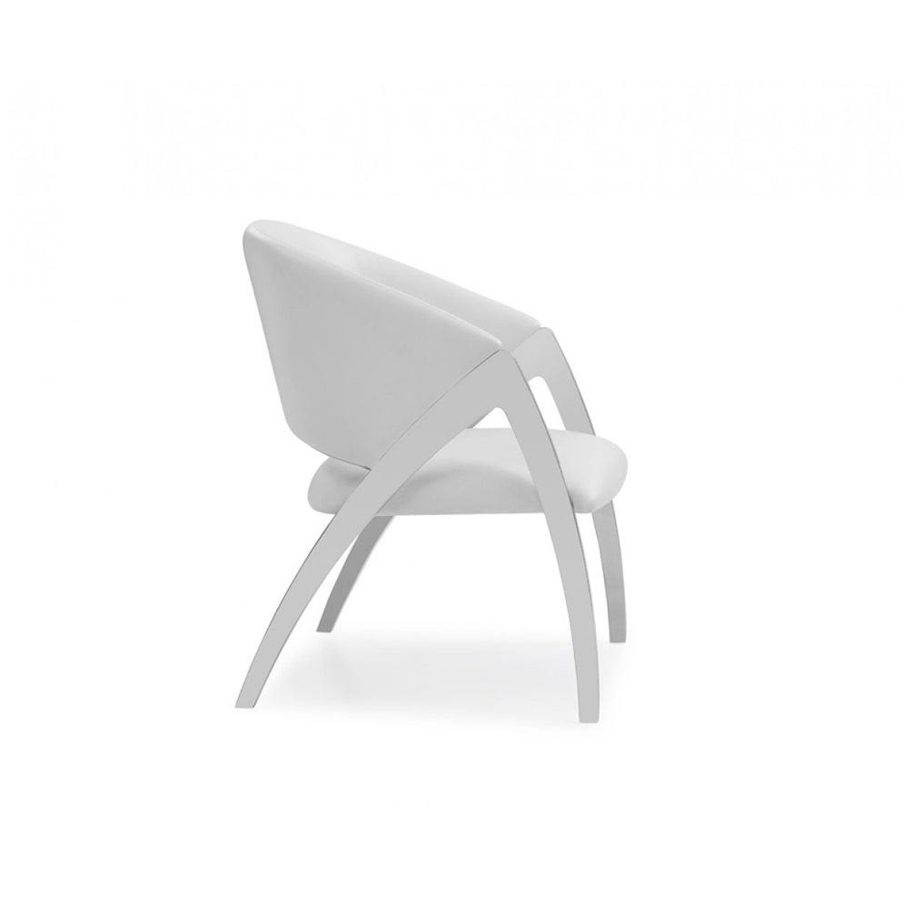 White Leatherette Accent Chair I7042