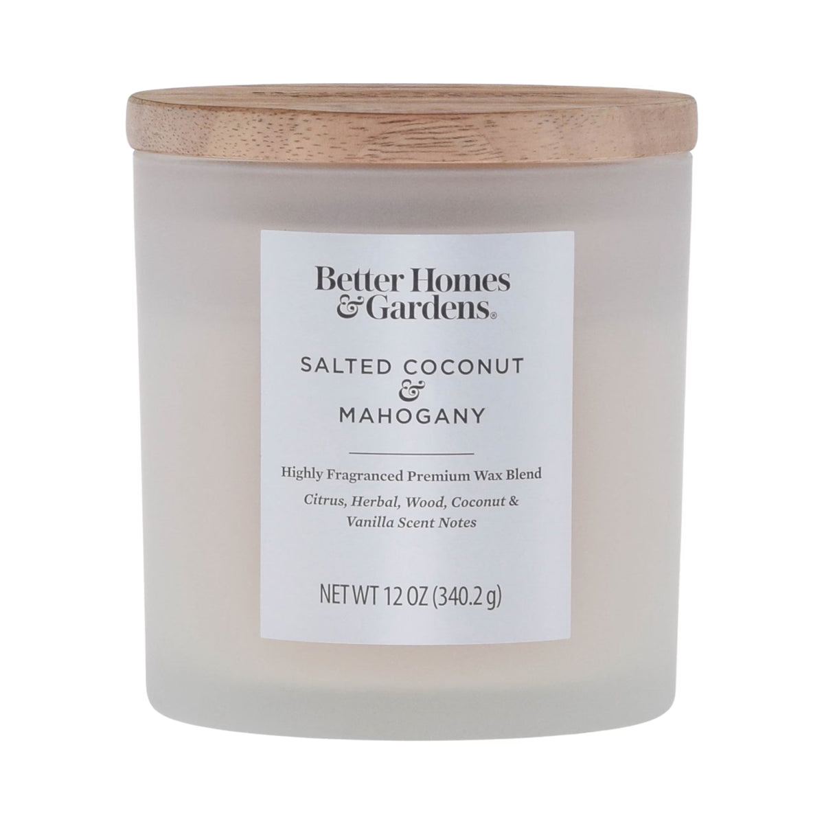 12oz Salted Coconut & Mahogany Scented 2-Wick Jar Candle C6391