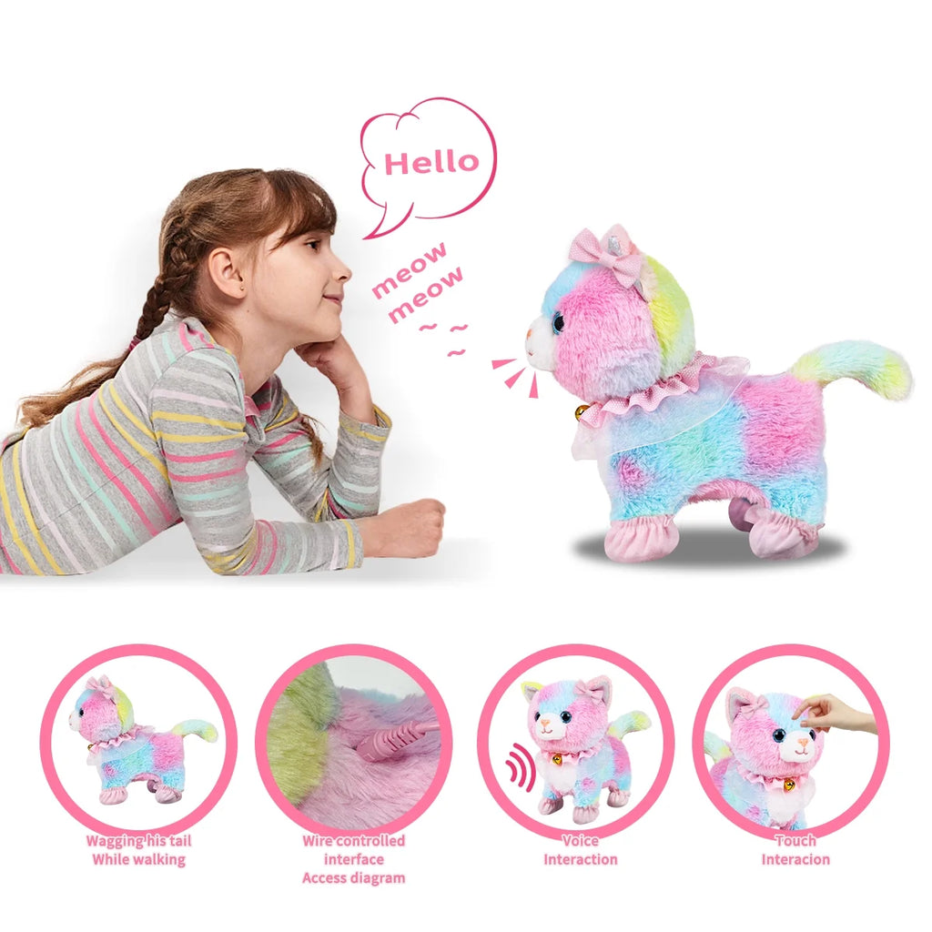 Interactive Plush Pet Cat with Remote Control Leash M869