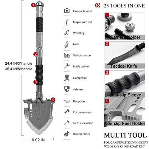 Gray Stainless Steel Survival Shovel P3948