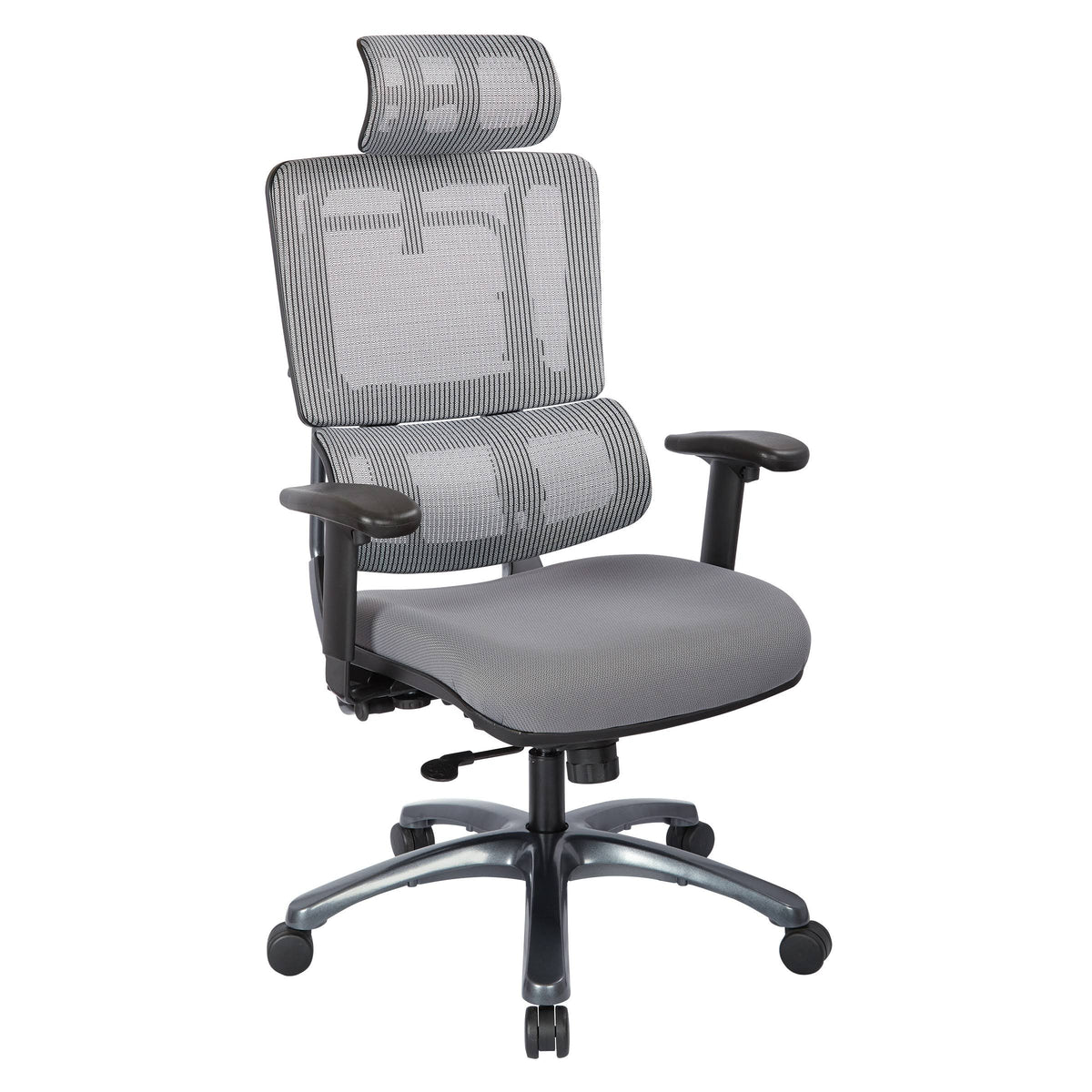 Grey Mesh Back Chair with Headrest T4666