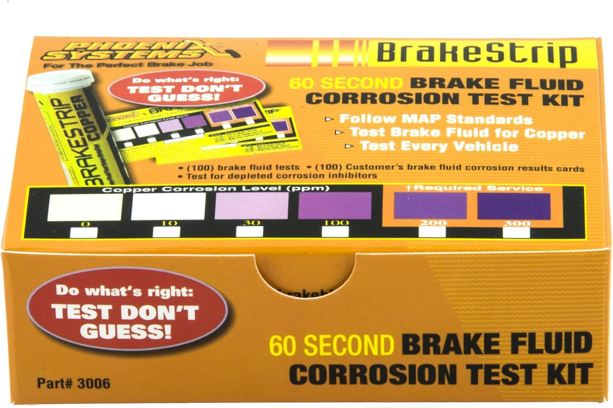 Brake Fluid Test Strip Kit, 100 Test Strips and 100 Rating Cards, Pack of 2 Y97582