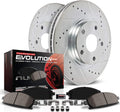 Front Z23 Carbon Fiber Brake Pads with Drilled & Slotted Brake Rotors Kit L609557