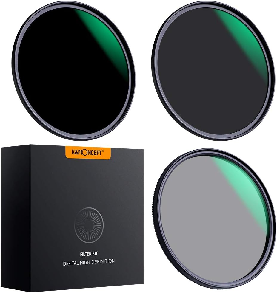 55mm Lens Filter Kit ND8 ND64 CPL Circular Polarizer Filter Set with Multi-Layer Coatings Pack of 2 A552082