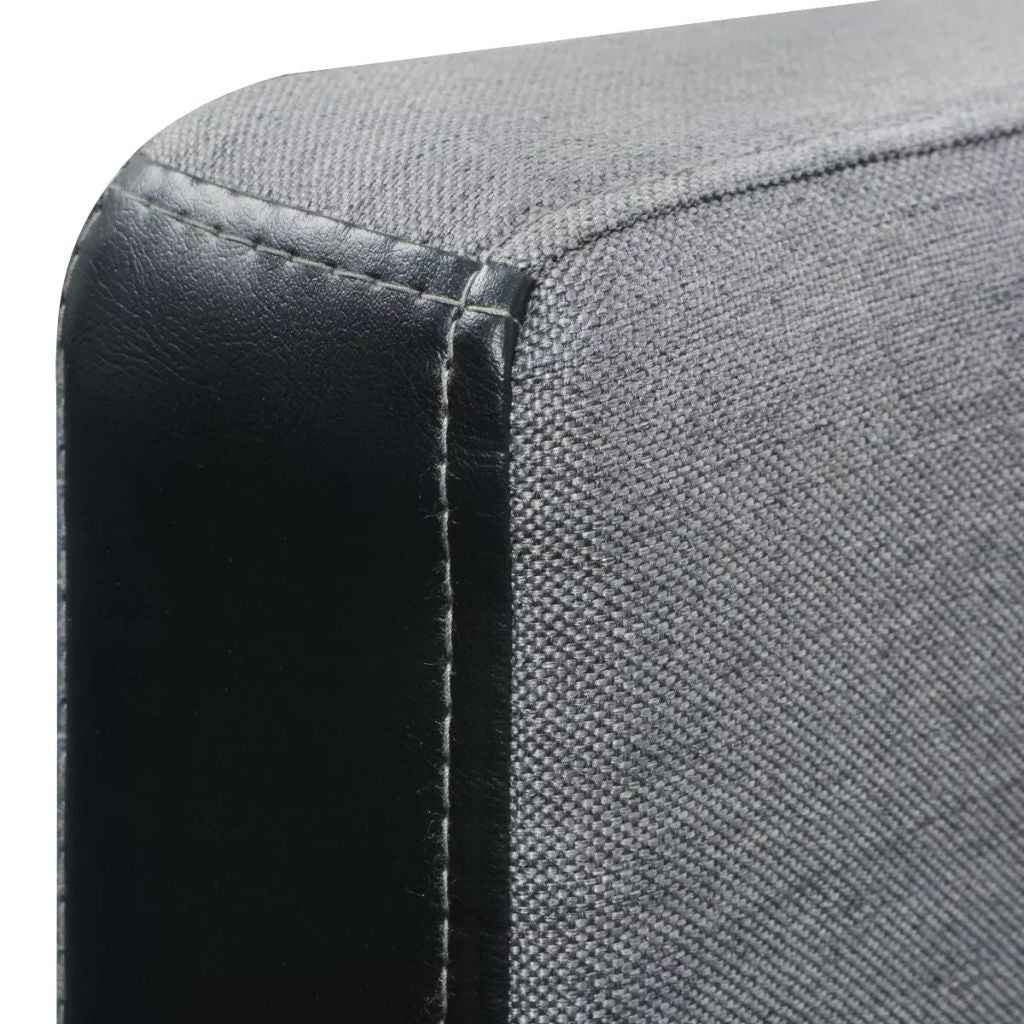 Fabric L-shaped Sofa Bed Black and Gray J9351
