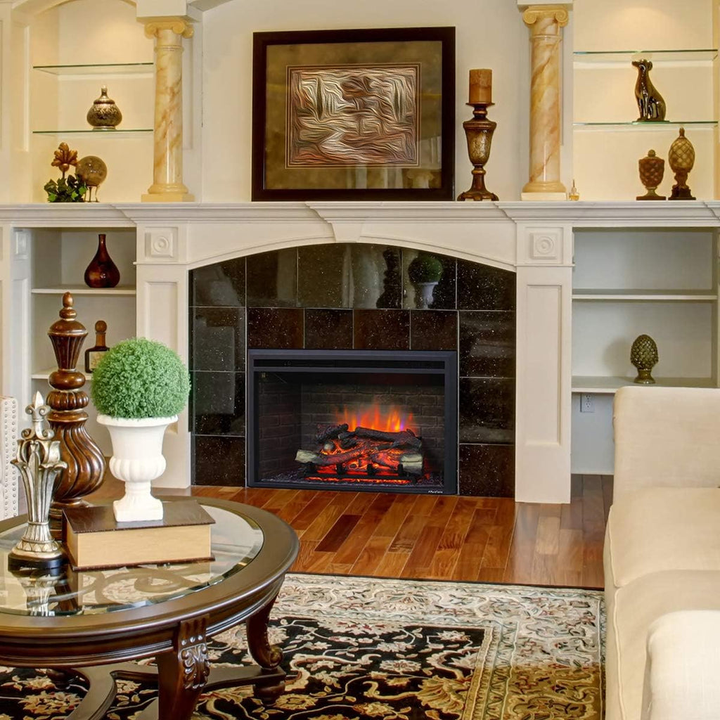 Black Electric Fireplace Insert with Remote Control, 750/1500W S873680
