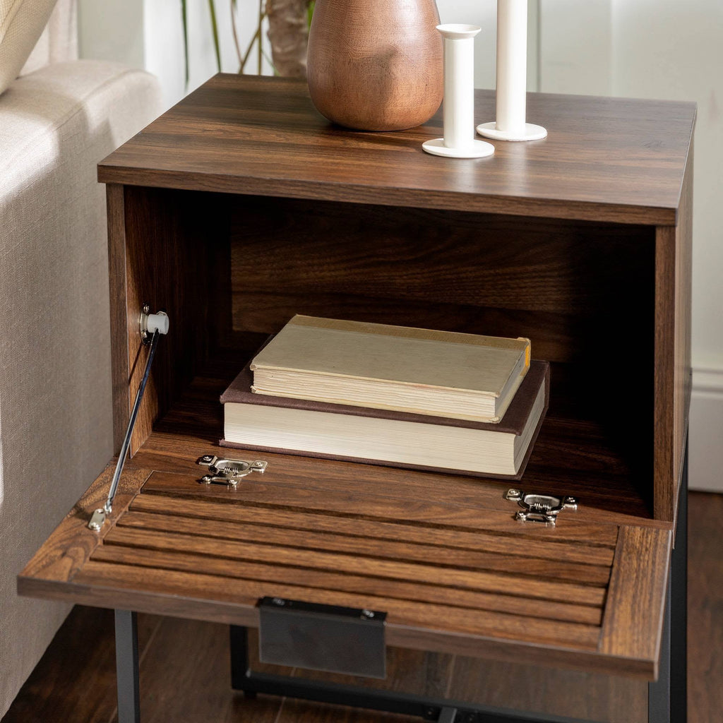 Dark Walnut Slat Side Table T77230
