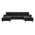 Black Upholstered Sectional L498