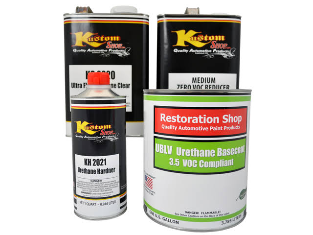 Linen White Low VOC Urethane Basecoat Clearcoat Car Auto Paint Complete Gallon Kit Z89360