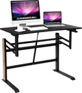 Standing Desk with Cable Management Holes Carbon Fiber Surface V6429