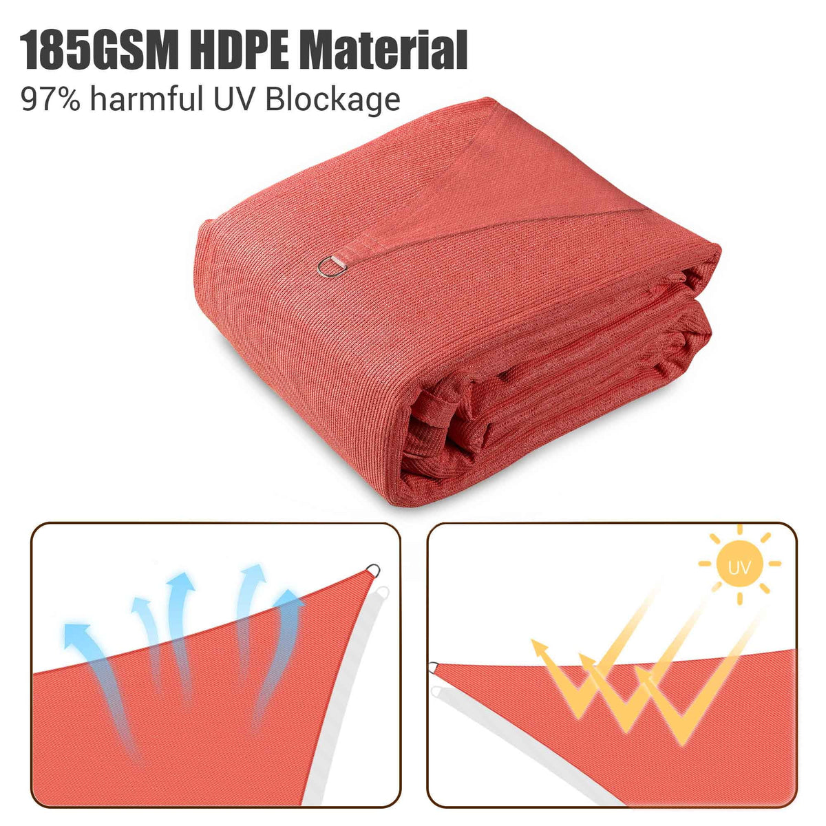 Red Triangle Sun Shade Sail Canopy U8268