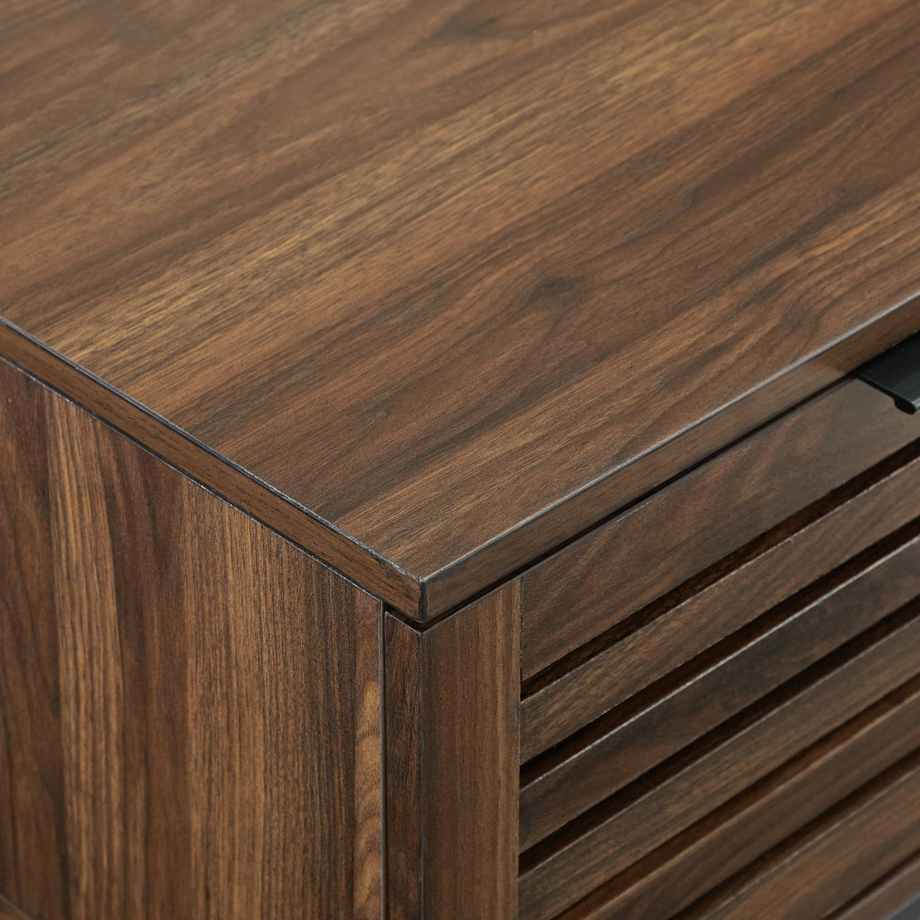 Dark Walnut Slat Side Table T77230
