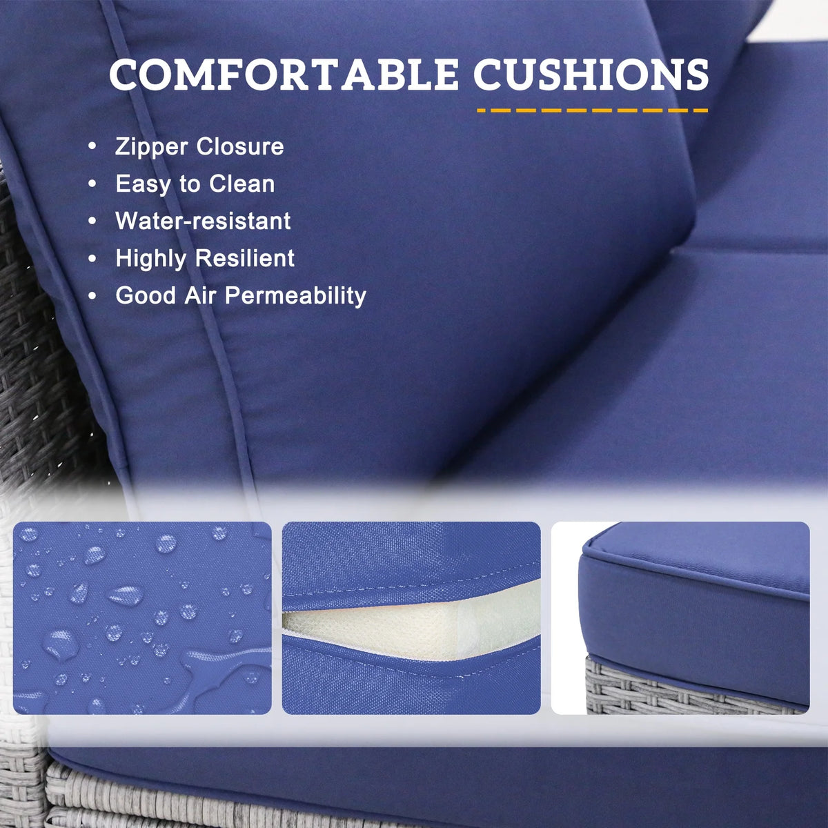 2 Piece Outdoor Wicker Loveseat with Removable Cushions K397