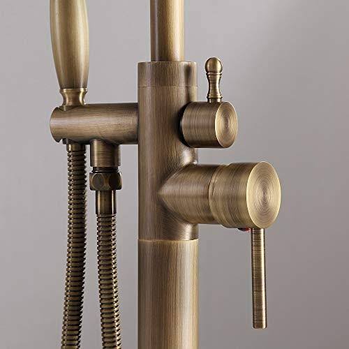 Freestanding Bathtub Faucet Antique Brass Waterfall Tub Filler A2751