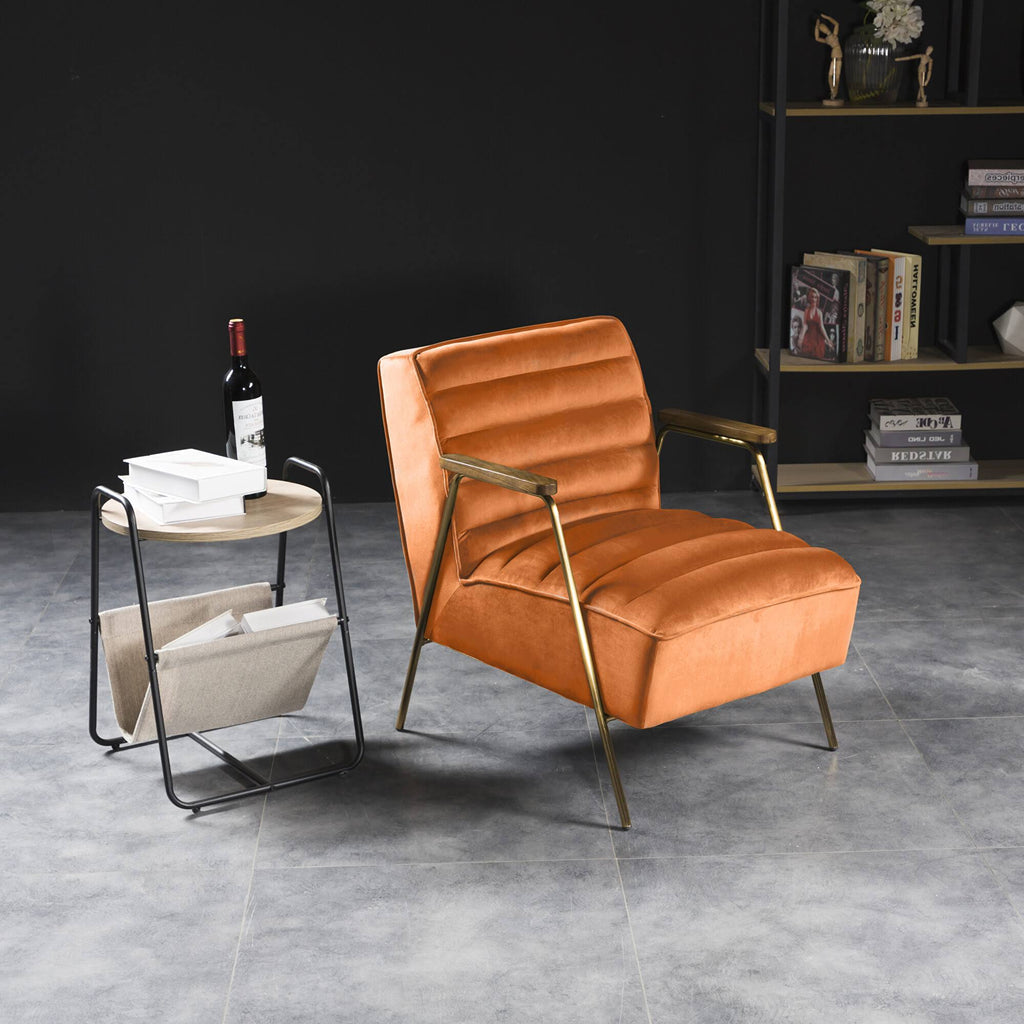Orange Velvet Accent Chair S58430