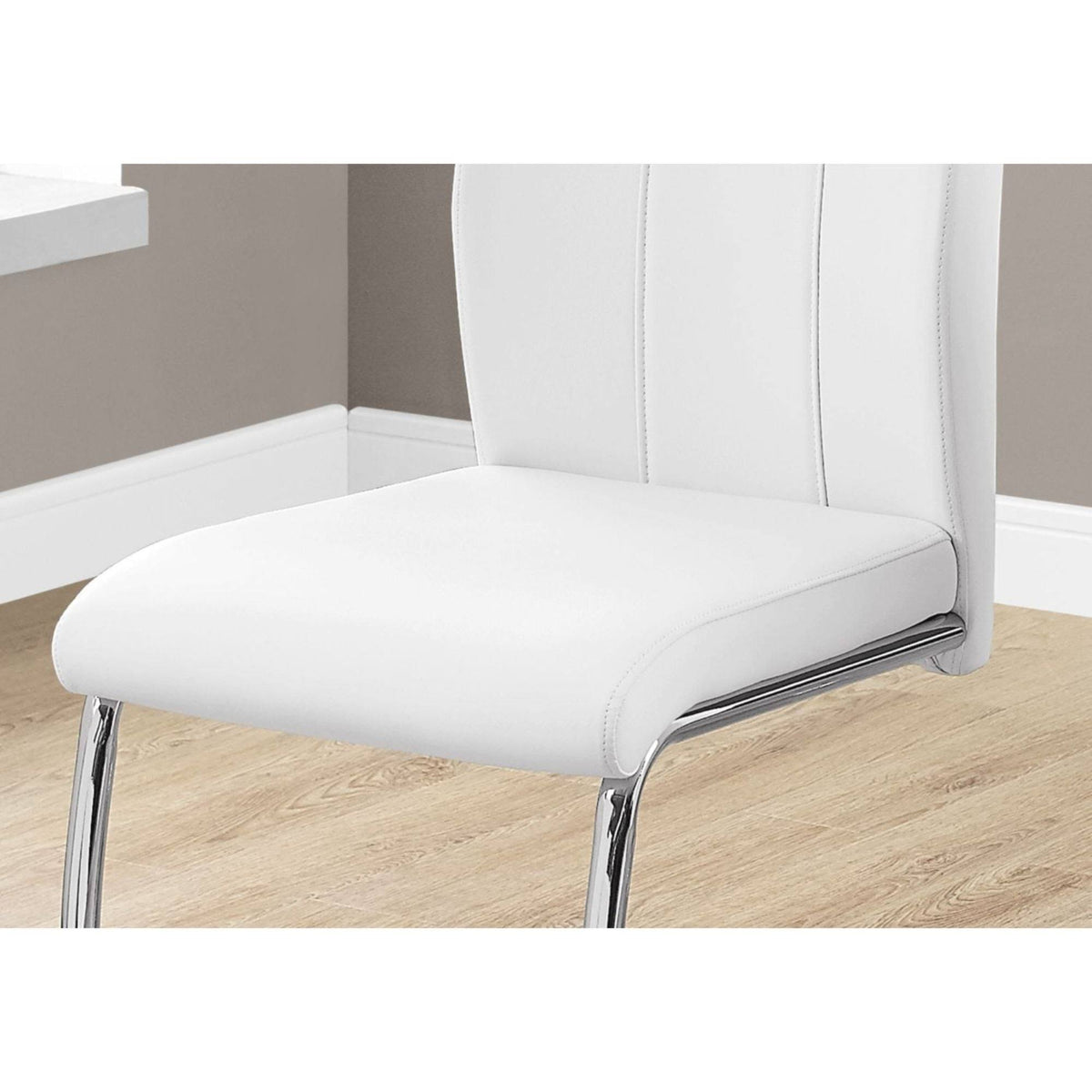 2 Piece Dining Chair Black Leather-Look Chrome N560