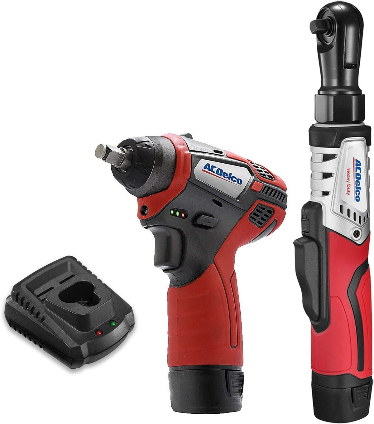 12V Cordless Li-ion 3/8” Brushless Ratchet Wrench & Impact Wrench Combo Tool Kit I44779