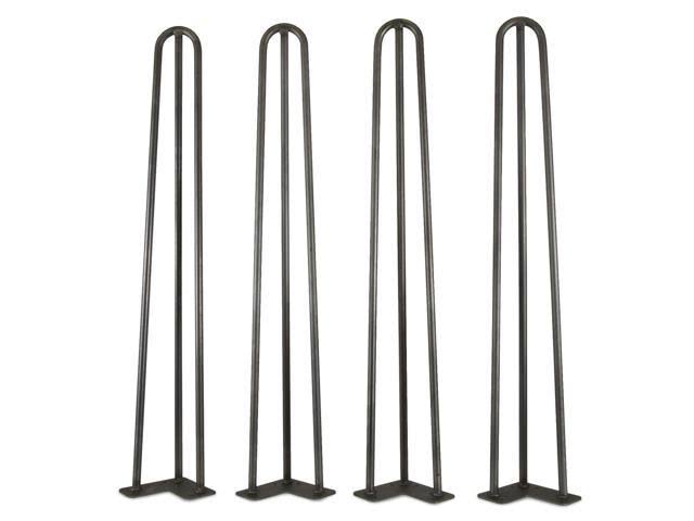 28-Inch Satin Black Hairpin Table Legs (4-Pack) E77783