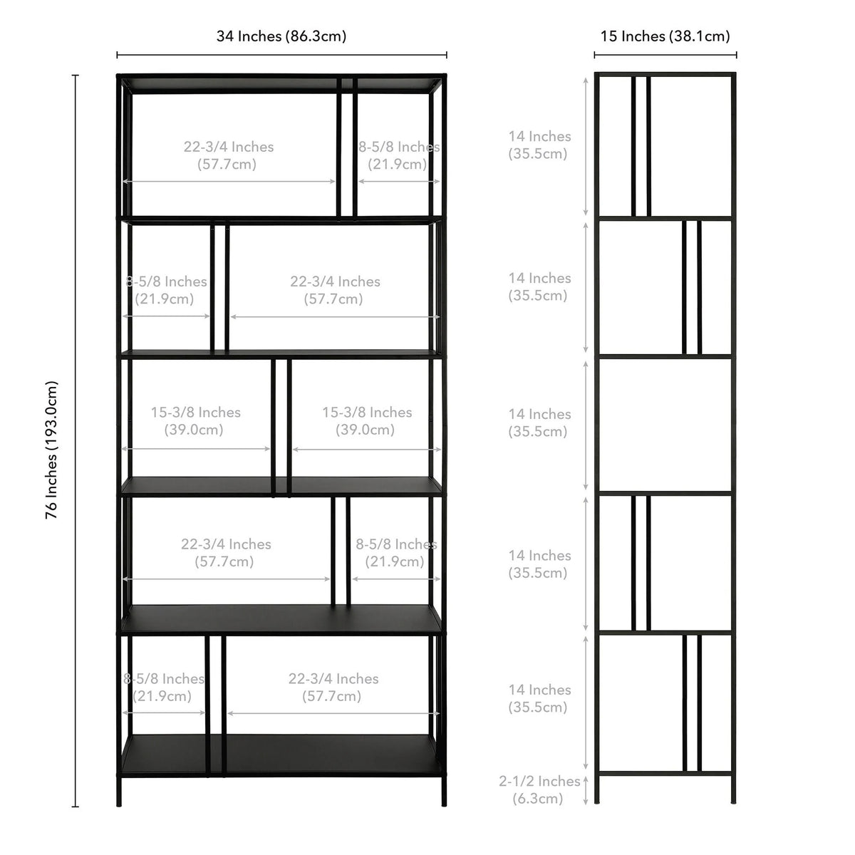 Blackened Bronze Finish Bookcase R765
