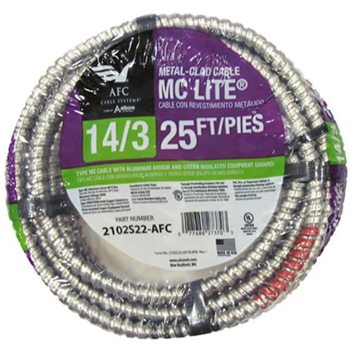 25 ft. 3 Conductor Aluminum Metal Clad Flexible Conduit D530458