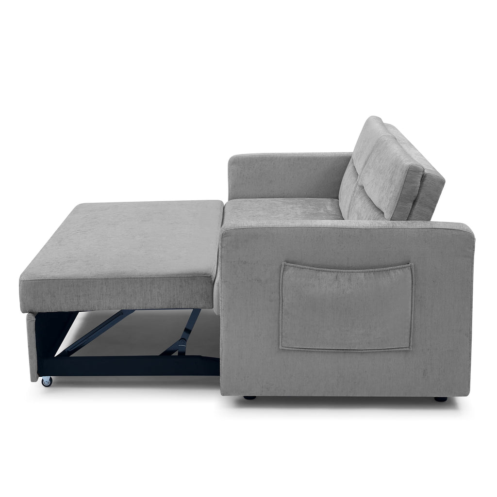 Grey Loveseats Sofa Bed with Pull-Out Bed O729