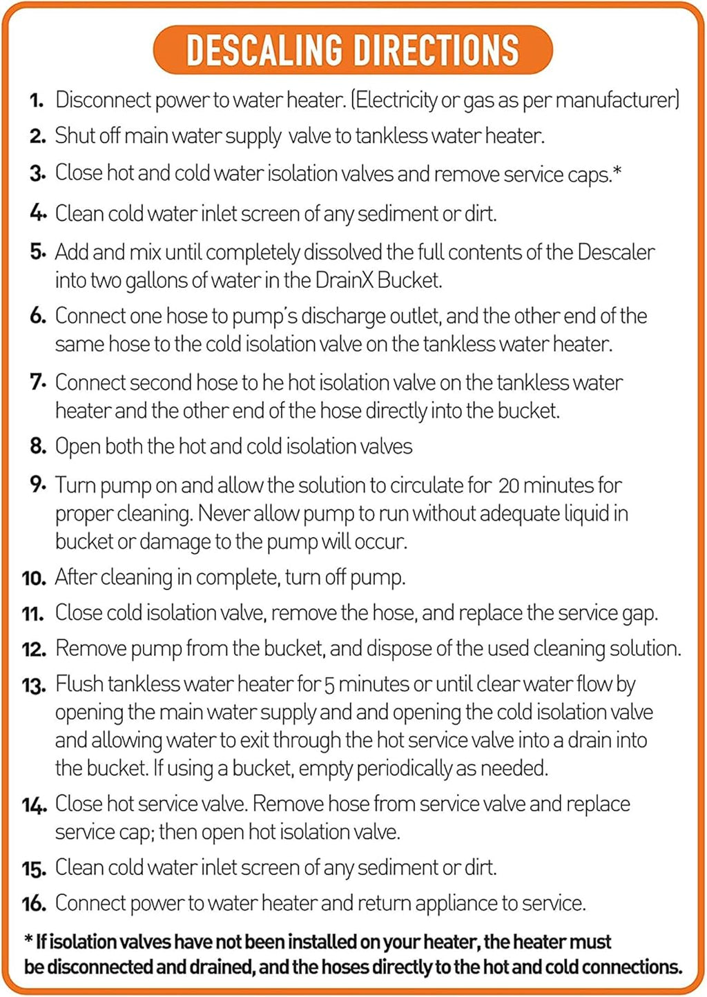 Tankless Water Heater Descaling Flush Kit K5201