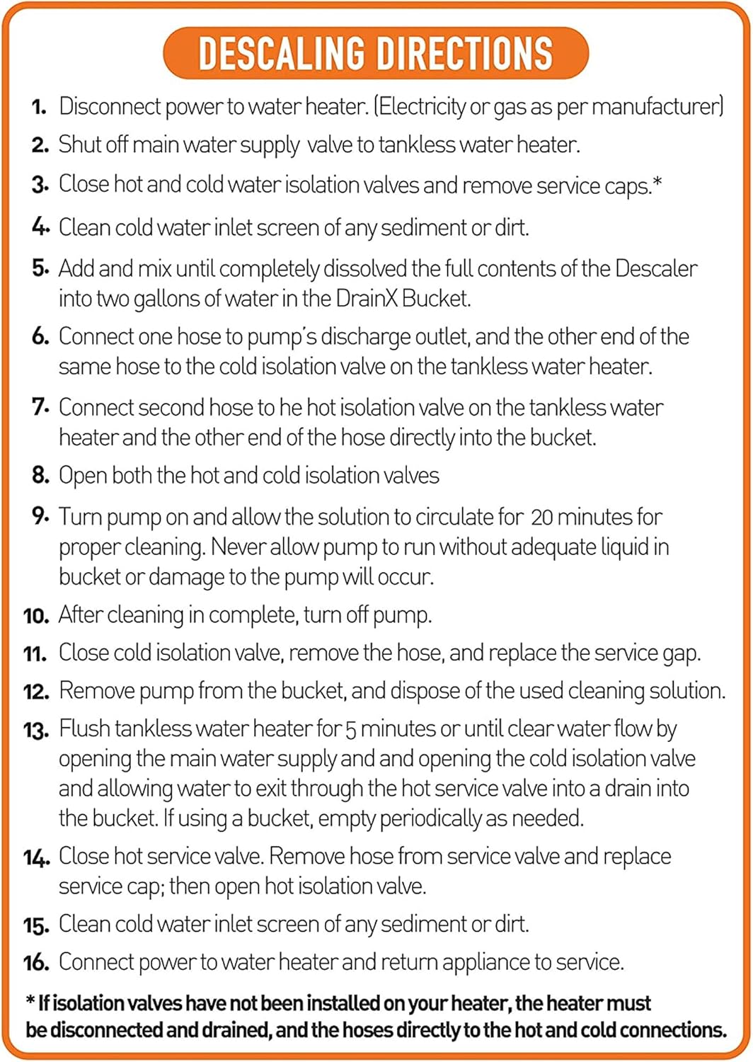 Tankless Water Heater Descaling Flush Kit K5201