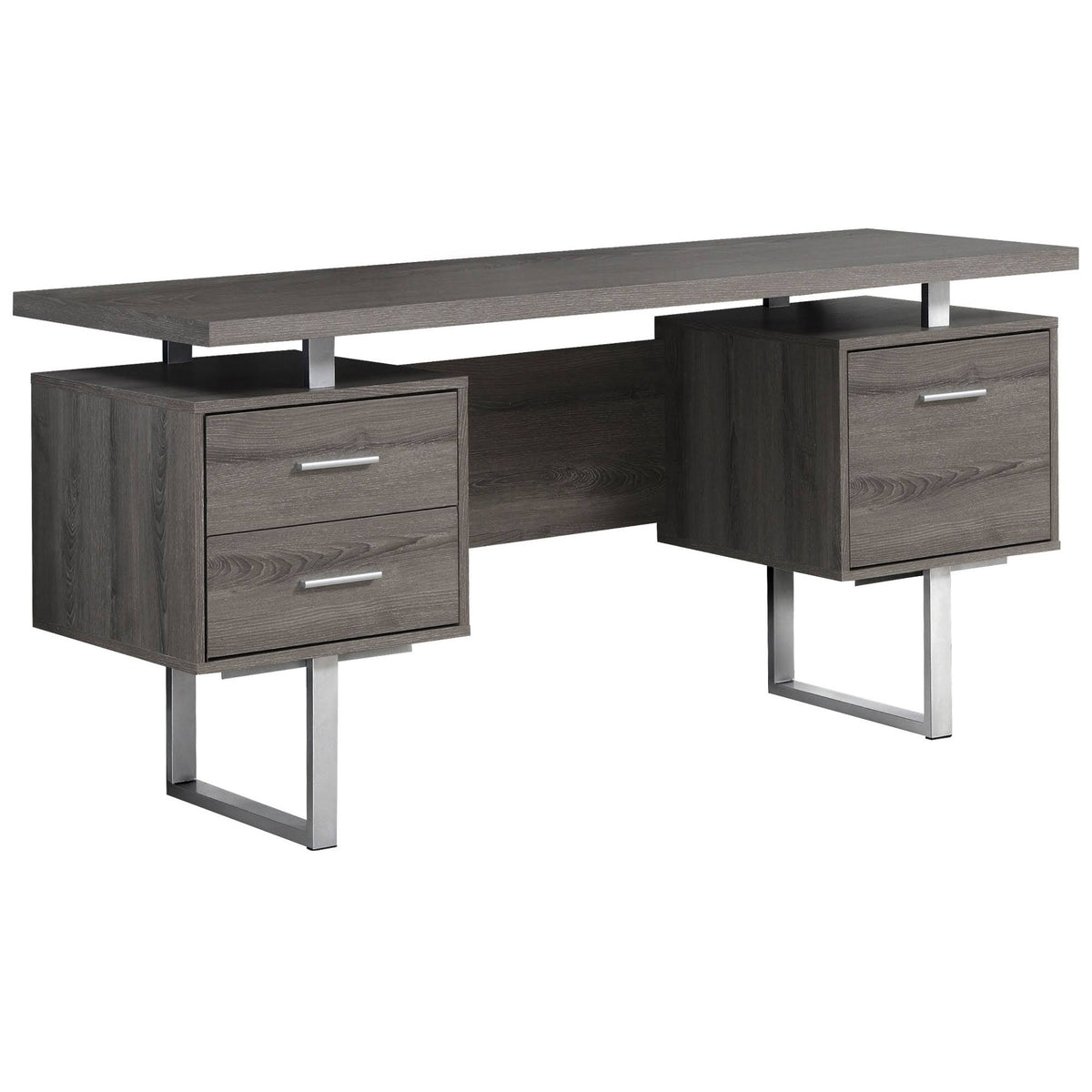 Gray Hollow Core Computer Desk P4130