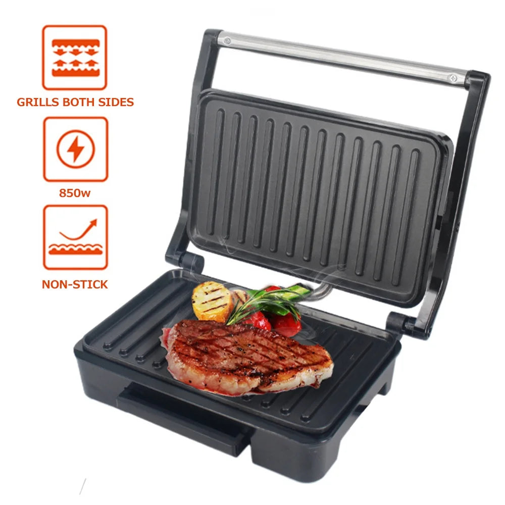 Stainless Steel 850W Nonstick Panini Maker Sandwich Machine N9339