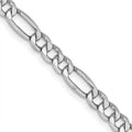 14K White Gold 4.4 mm Semi-Solid 16 in. Figaro Chain U49631